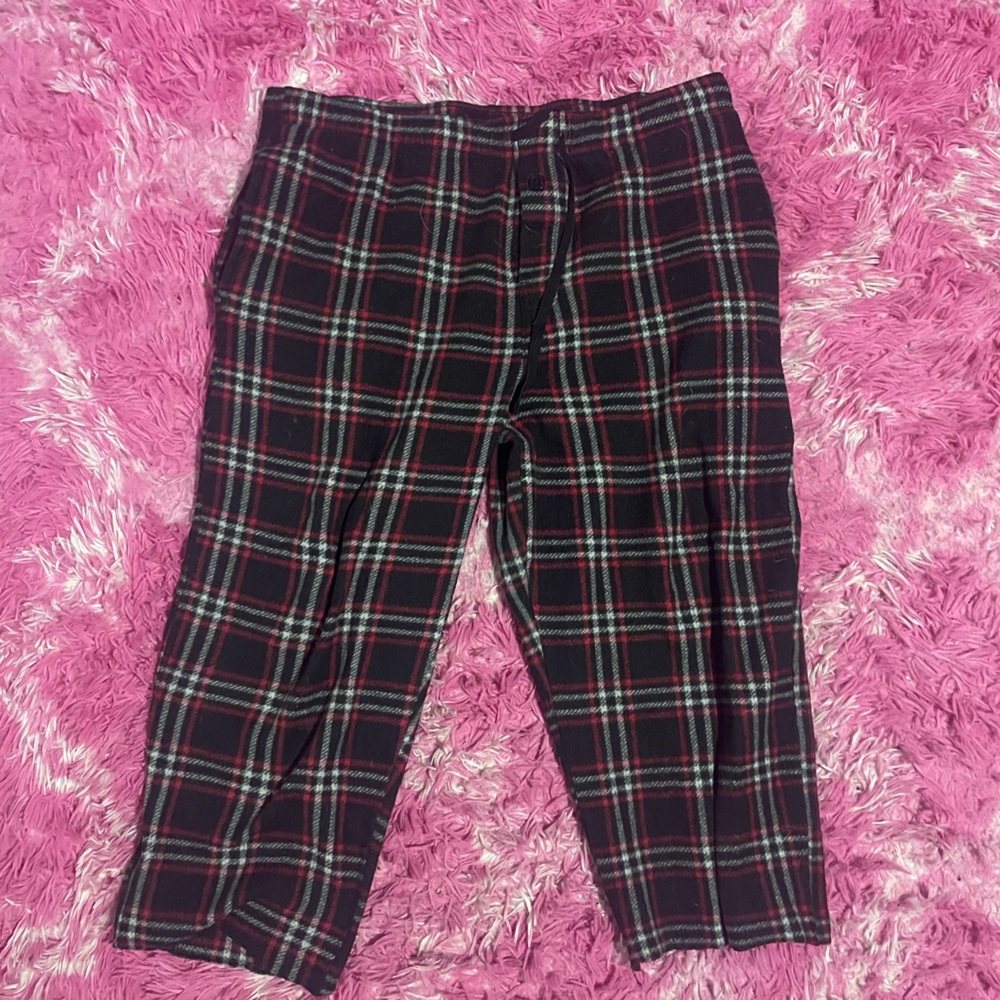 Black and red plaid pajama pants